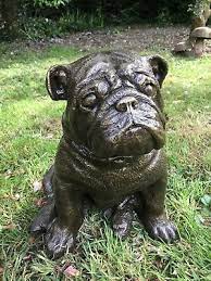stone english bulldog garden ornament