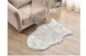 fluffy faux fur sheepskin rug living