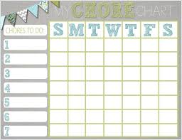 Free Printable Family Chore Chart Template Printable Chore