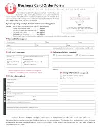 business card template forms