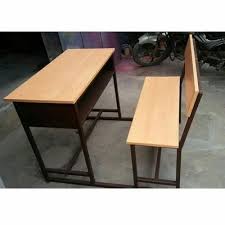 Painting Brown 2 Seater Wooden School Desk