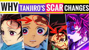why does tanjiro s scar changes and