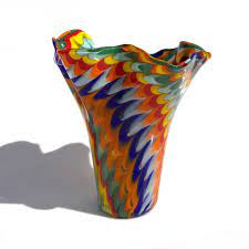 Murano Glass Vase With A Multicolored