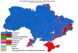 Historical linguists trace the origin of the ukrainian language to the old east. Majority Language In Ukraine Cities Towns And Villages 2500x1720 Mapporn