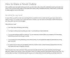 Novel Outline Template 4 Free Sample Example Format Download
