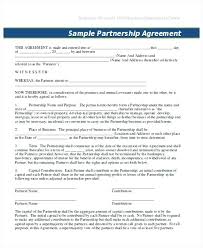 Partnership Agreement Template Forms Word Format Excel Small