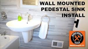 Plumbing expert richard trethewey shows how to install a pedestal sink, and makes a challenging bathroom renovation task look easy. How To Install A Wall Mounted Pedestal Sink Home Repair Tutor