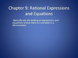 Rational Expressions And Equations