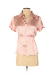 Details About Max Studio Women Pink Short Sleeve Silk Top Sm Petite
