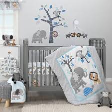 boy crib bedding set blue gray white