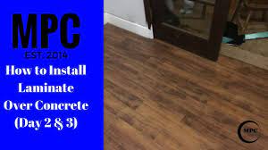 how to install laminate over concrete