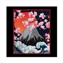 Woodblock Tee Japanese Graphical Art