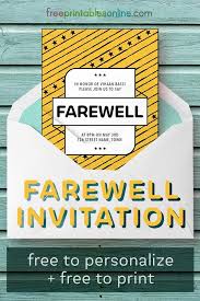 farewell invitation card free