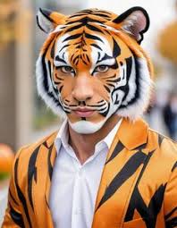man tiger halloween costume face swap