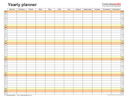 yearly planners in microsoft excel