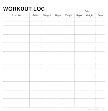 Printable Training Workout Log Weight Poporon Co