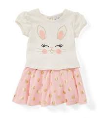 Easter Bunny Applique Tee And Foil Dot Skort Set By Rare Editions 12 Or 18 Months
