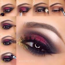 red smokey eye with a pop of gold