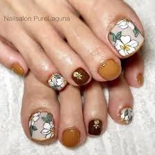 toe nail art designs with flowers