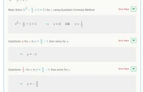 Quadratic Simultaneous Equations Solver