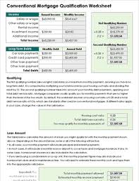 Mortgage Qualification Worksheet
