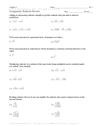 Radicals And Rational Exponents Review