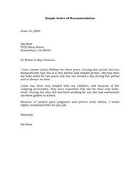 Recommendation Letter For Employment For A Friend Reference Letter