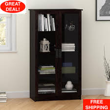 Storage Cabinet With 4 Shelves 2 Glass