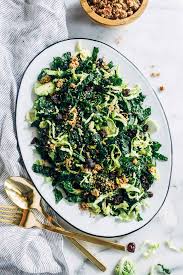 shredded brussels sprout and kale salad
