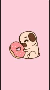puglie dog doughnut heart pink pug