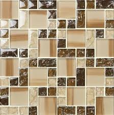 Light Brown Crystal Glass Mosaic Tiles