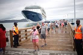 first cruise ship docks at jamaica s