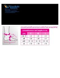 Medi Circaid Juxta Fit Premium Ankle Foot Wrap Sizing Chart