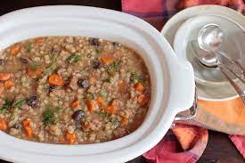 Slow Cooker Beef Amp Barley Soup Drizzle Me Skinny  gambar png