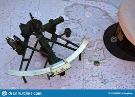 Sextant On A Nautical Chart 2860 Stock Photo Image Of