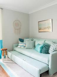 aqua blue sofa with trundle bed