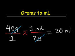 How To Convert Grams To Milliliters G To Ml
