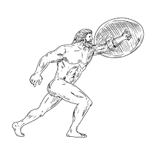 So heracles in his own story was the descendant of african and greek ppl. Heracles With Shield Urging Forward Drawing Black And W On Behance