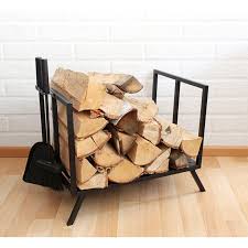 Log Holder With Fireplace Tools