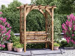 jasmine wooden pergola seat from the