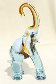 Vintage Colored Glass Elephant Figurine