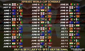 world cup 2019 schedule and time table