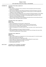 In creates an effective impact on. Construction Assistant Resume Samples Velvet Jobs