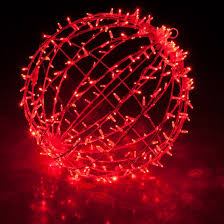 Red Led Commercial Mega Sphere Christmas Light Ball Fold Flat