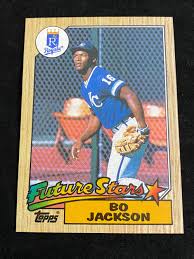 We're going to be using mavin.io to look up baseball card values. Lot Mint 1987 Topps Bo Jackson Future Stars Rookie 160 Baseball Card