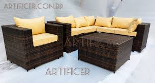 poly synthetic rattan sofa set artificer