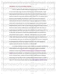 homeworkvan official blog the moral grounding the following is plagiarism report for the moral grounding of animal testing final research essay sample by homeworkvan