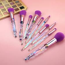 pcs crystal handle makeup brush set