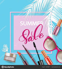 beauty and cosmetics background summer