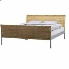 ikea rattan queen size bed frame